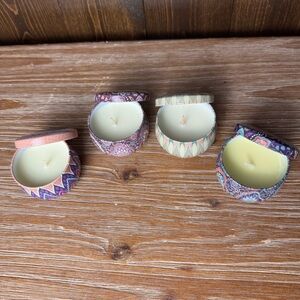 Set Of 4 Small Mini Candles Bergamot Lavender Sandalwood Jasmine Scented Candle